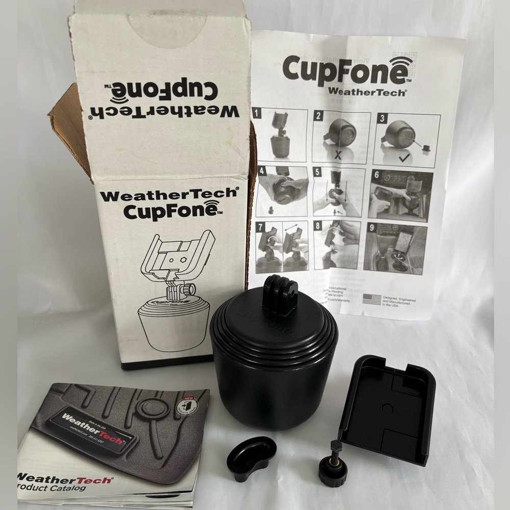 NEW OpenBox WeatherTech CupFone Universal Adjustable Car Cup Cell Phone Holder
